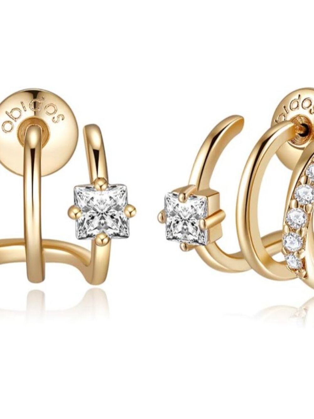 14K Gold Plated Triple Huggie Hoop Earrings - Hypoallergenic Elegant Accessory